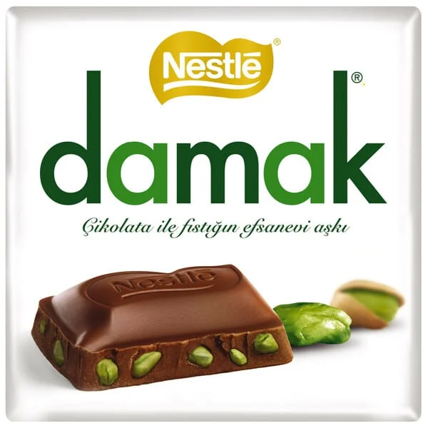 شکلات شیری داماک با مغز پسته برند نستله Nestle خرید از مزلاین