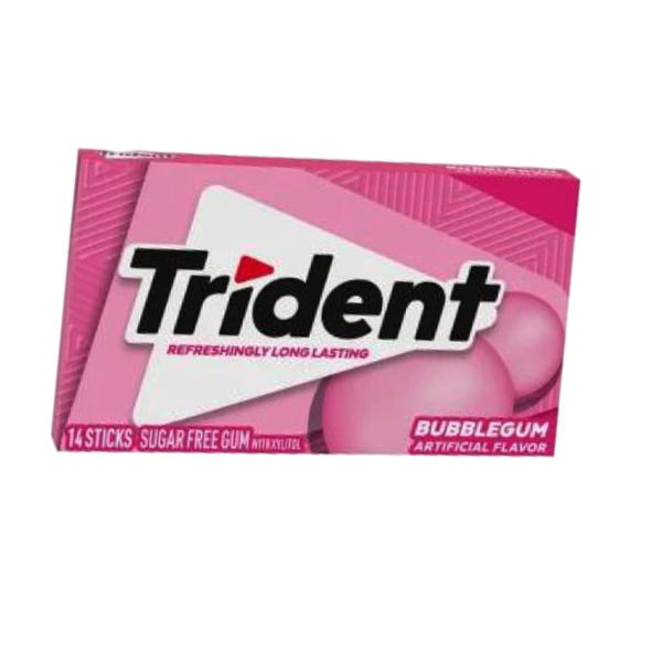 خرید آدامس بدون شکر بادکنکی برند Trident مناسب سلامت دندان و تازگی و طراوت دهان , خرید از آنلاین شاپ مزلاین.