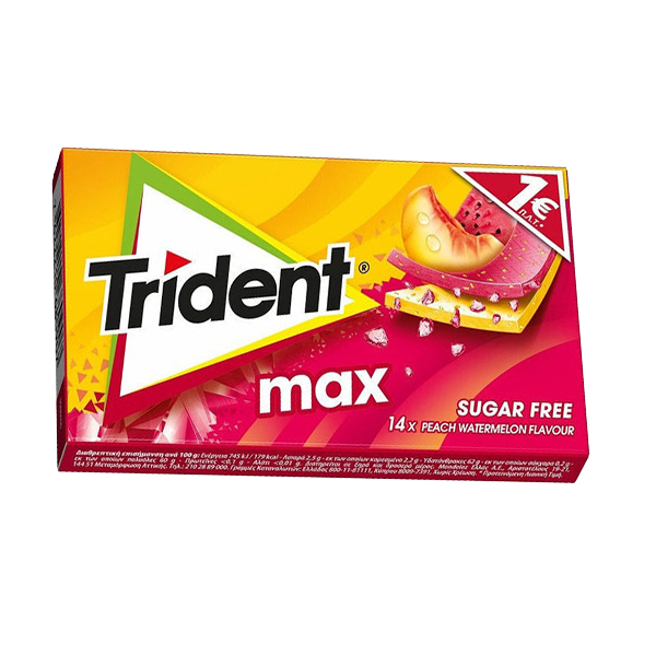 آدامس بدون شکر هلو و هندوانه max تریدنت خرید آدامس های Trident از آنلاین شاپ مزلاین.
