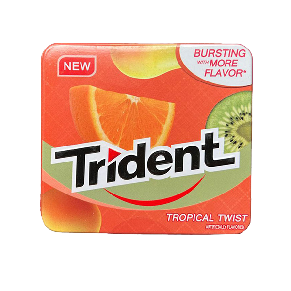 آدامس بدون شکراستوایی فلزی برند تریدنت Trident مناسب سلامت دندان و تازگی دهان خرید از آنلاین شاپ مزلاین.