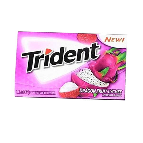 آدامس بدون شکر پپتایا برند تریدنت Trident مناسب سلامت دندان و تازگی با طعم میوه تازه پپتایا , خرید آدامس های Trident از آنلاین شاپ مزلاین.