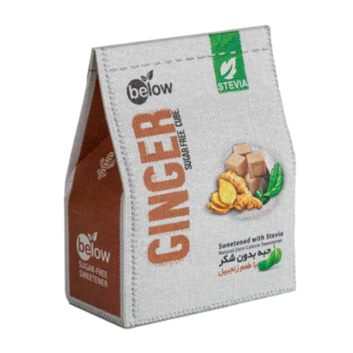 ق️یمت خرید حبه زنجبیل بدون شکر استویا برند بی لو below مناسب دیابتی ها خرید از مزلاین