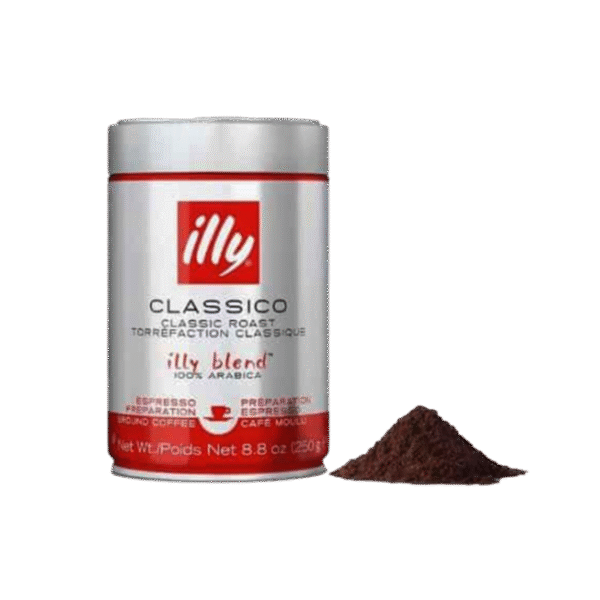 قیمت نوشیدنی سالم با کافئین و درجه رست متوسط رو به ملایم ؛ قهوه آسیاب شده قرمز برند ایلی ILLY از مزلاین