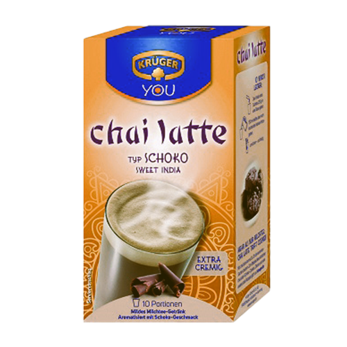 خرید نوشیدنی سالم مناسب گیاه خواران و بدون گلوتن ؛ چای لاته شکلاتی برند کروگر KRÜGER از مزلاین
