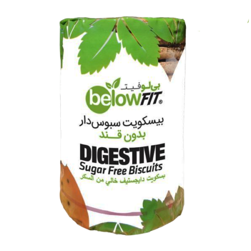 بیسکویت جو دیجستیو بدون قند دارای سبوس برند بی لو below با شیرین‌کننده‌های طبیعی ، دارای سبوس ویژه افراد دیابتی و رژیمی ارسال خرید از مزلاین
