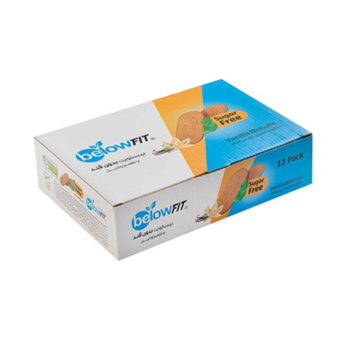 قیمت خرید بیسکویت وانیلی بدون قند تک نفره برند بی لو below ویژه افراد دیابتی و رژیمی از مزلاین