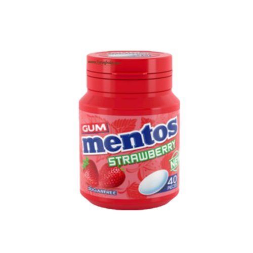 آدامس منتوس mentos با طعم توت فرنگی بدون شکر کاملا رژیمی از برترین برندها خرید و ارسال از مزلاین.